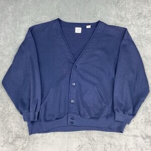 Vintage GAP Sweatshirt Mens Size XL Blue Boxy Cardigan Pockets 90s Skater Preppy